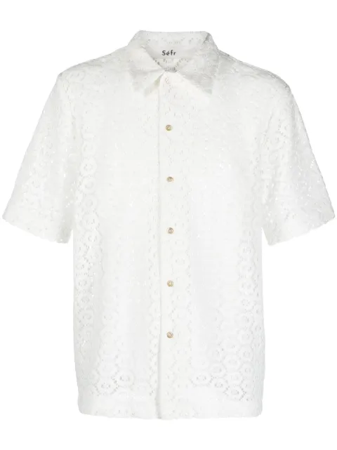 Séfr pointelle-knit shirt White PREFW23NOAM