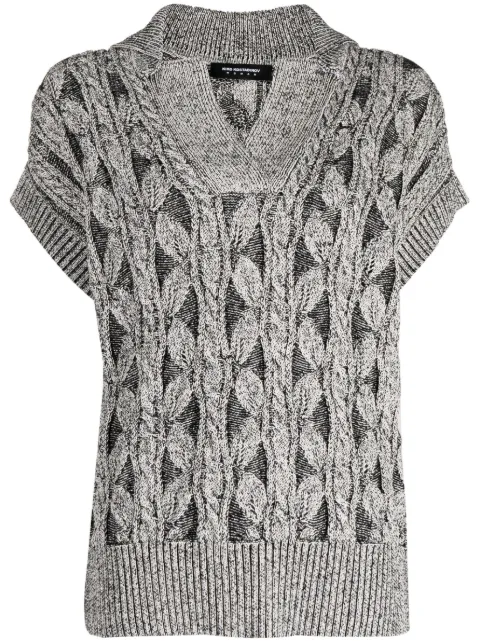 Kiko Kostadinov chunky-knit V-neck top Silver KKWSS23KN0553