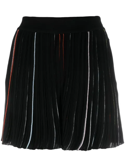 Sonia Rykiel contrast-stripe pleated shorts Black 23E64J17