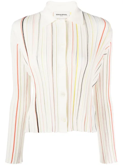 Sonia Rykiel striped cotton-blend cardigan White 23E64C08