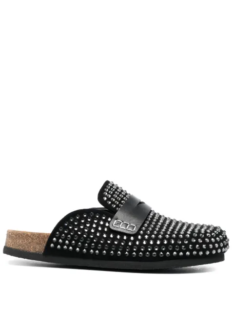 JW Anderson crystal-embellished leather mules Black ANW40010A
