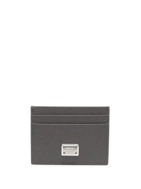 Dolce & Gabbana Dauphine logo-plaque leather cardholder Grey BP0330AG219