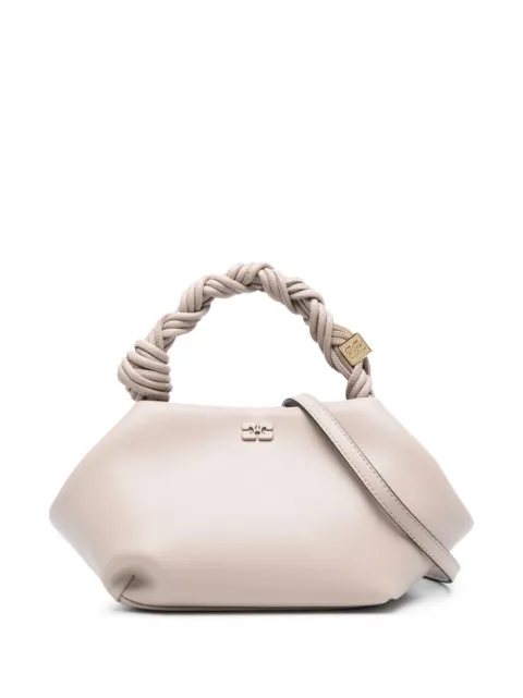 GANNI small Bou braided-handle tote bag Grey A5245