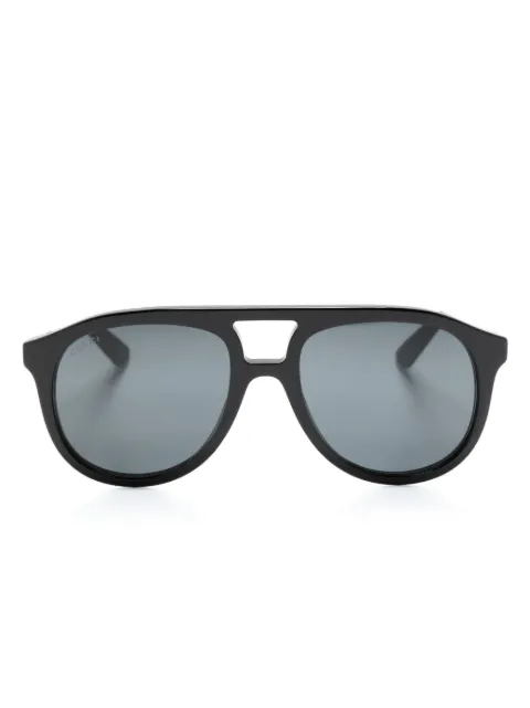 Gucci Eyewear logo-plaque oversize-frame sunglasses Black GG1320S