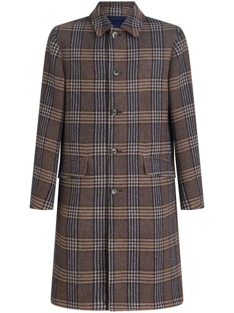 ETRO plaid-check pattern coat Brown 1C5020018