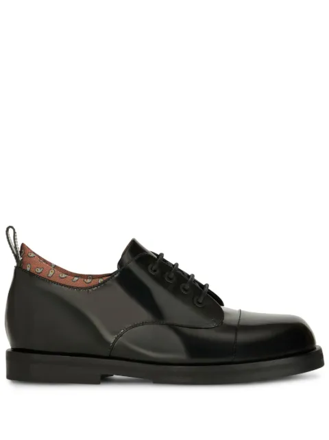 ETRO paisley-print leather Derby shoes Black 113913072