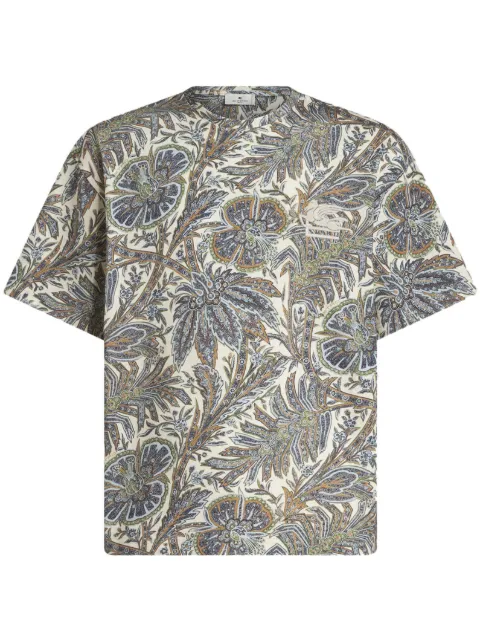 ETRO paisley-print cotton T-shirt Blue 1Y5259619