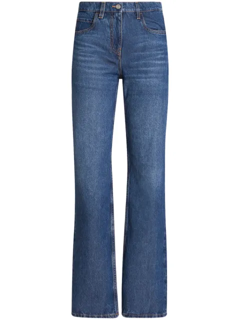 ETRO floral-embroidered high-waist jeans Blue 135039572