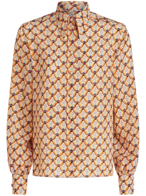 ETRO floral-print silk shirt Brown 117205058