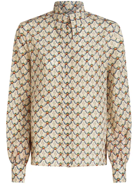 ETRO floral-print silk shirt Neutrals 117205058