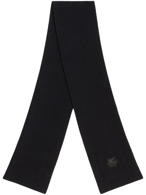 ETRO fine-knit wool scarf Black 1D0009246