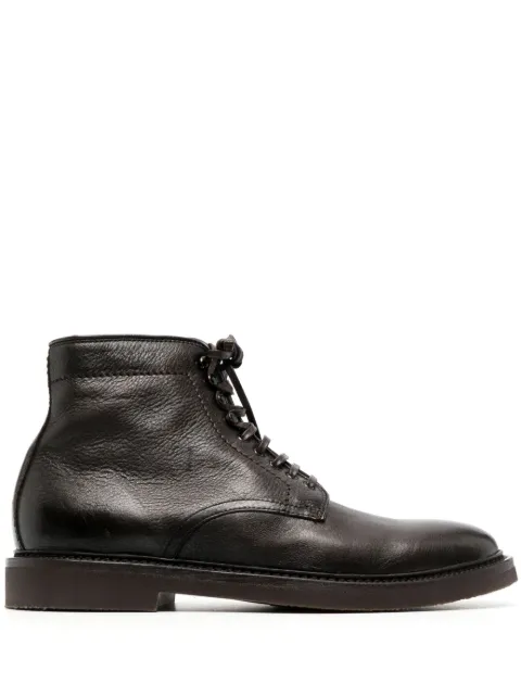 Officine Creative lace-up leather biker boots Brown OCUHOPF203CER24D215