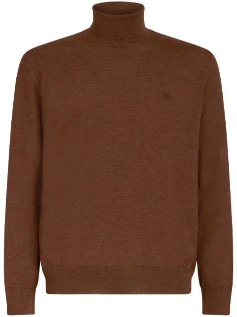 ETRO roll-neck virgin wool jumper Brown 1M5079603