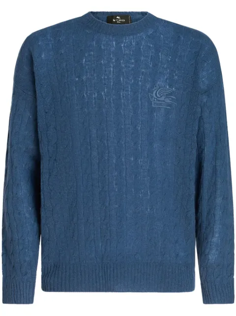 ETRO cable-knit cashmere jumper Blue 1N9659606