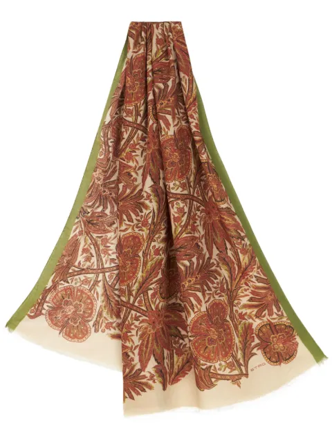 ETRO floral-print cashmere-silk scarf Red 100079380