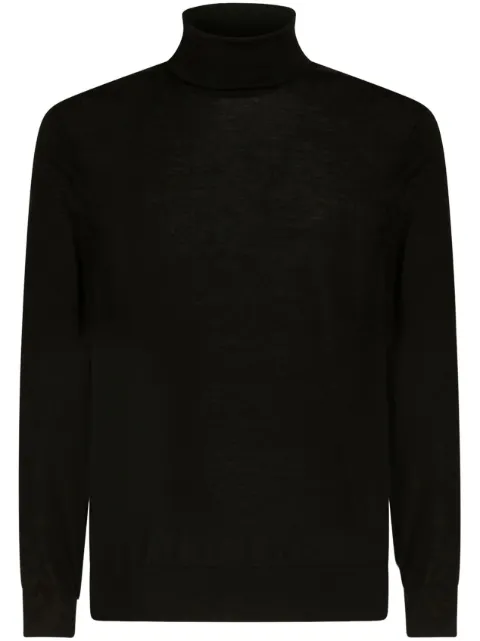 ETRO roll-neck cashmere-silk blend jumper Black 1N9399652