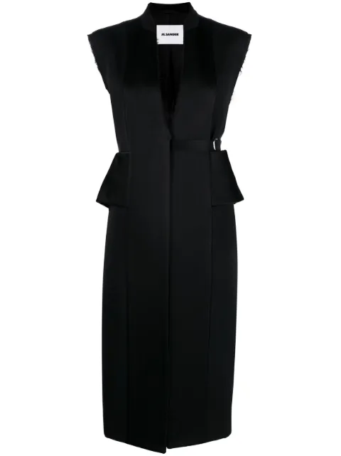 Jil Sander knee-length belted vest Black J02FB0104JTN166