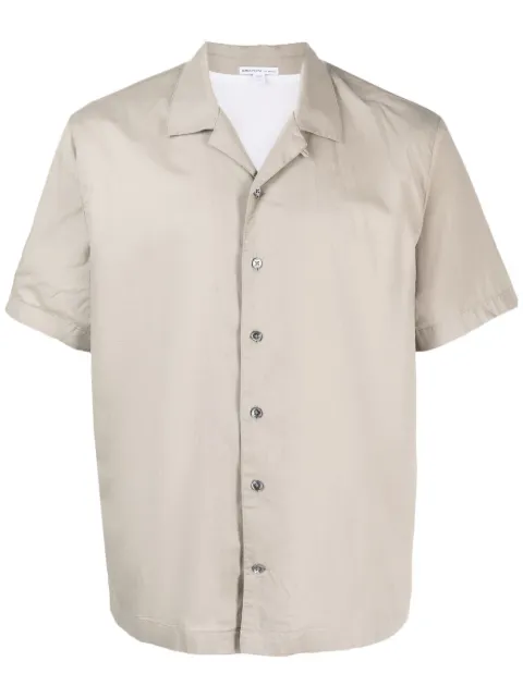 James Perse short-sleeves buttoned poplin shirt Grey MLC3555