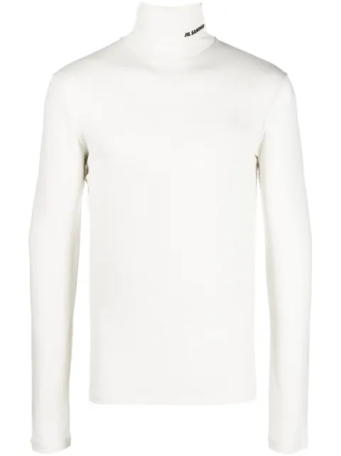 Jil Sander logo-print roll-neck jumper Neutrals J47GC0020J70021