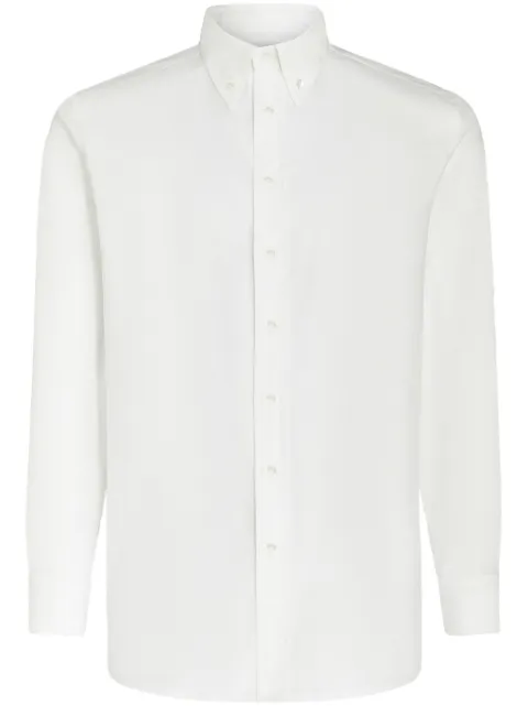 ETRO Pegaso motif-embroidered cotton shirt White 163658784