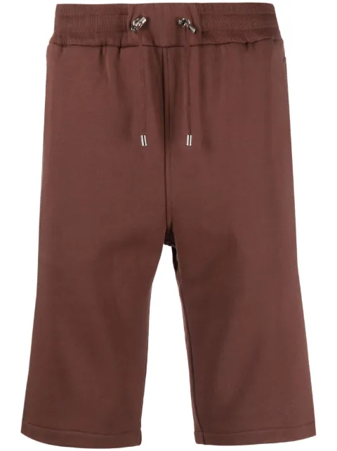Balmain logo-print track shorts Brown AH0OA003BB04