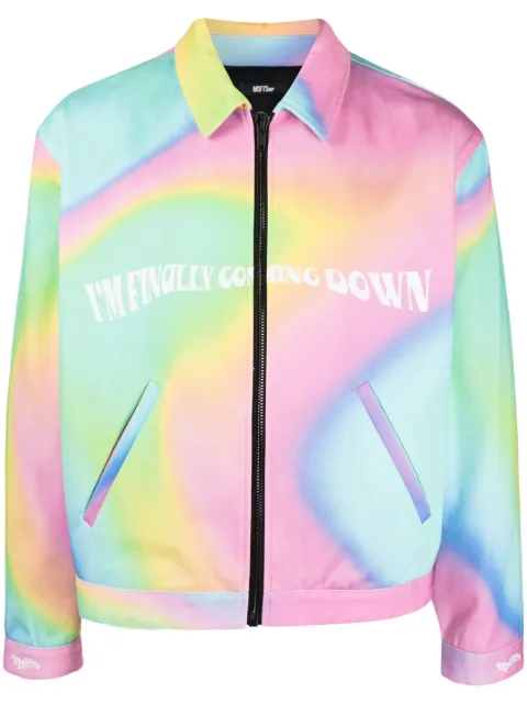 MSFTSrep Trippy Summer slogan-print jacket Pink 34MSFUH100S7236407