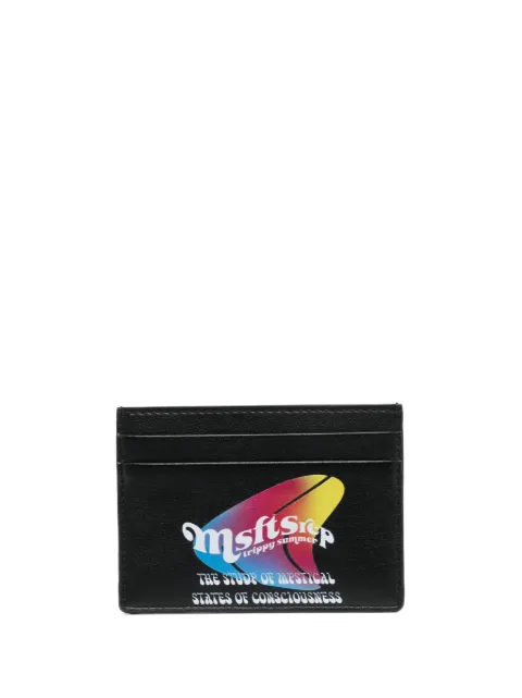 MSFTSrep logo-print faux-leather cardholder Black 34MSFUX356