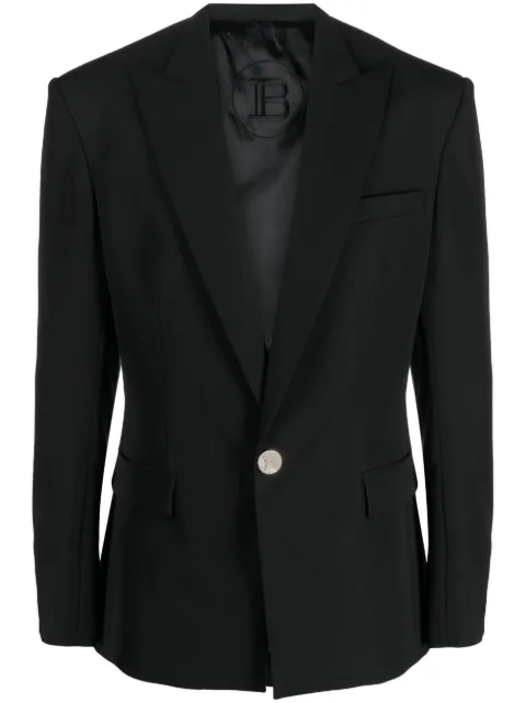 Balmain single-breasted wool blazer Black BH1SE035WC09