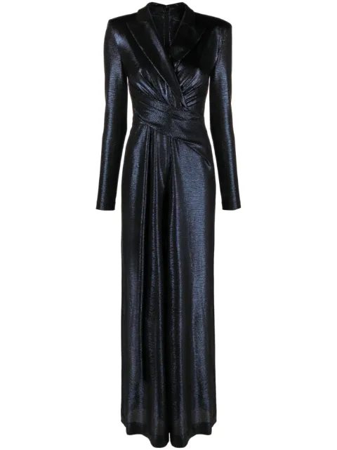 Talbot Runhof lamé wide-leg jumpsuit Blue IJ010003JL10