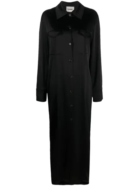 Nanushka Joann satin shirtdress Black NW23FWDR01099