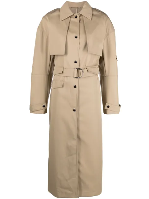 Nanushka Elinor single-breasted trench coat Neutrals NW23FWOW01073