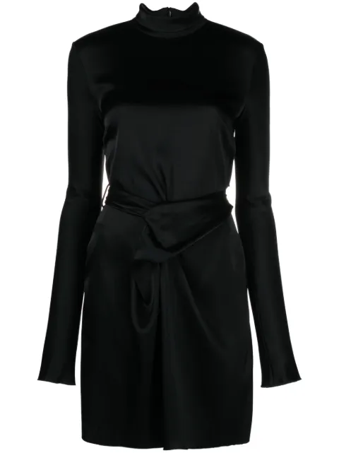 Nanushka Charon twisted satin dress Black NW23FWDR00499