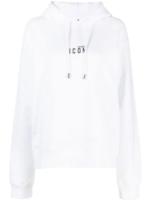 DSQUARED2 logo-print cotton-jersey hoodie White S80GU0020S25516