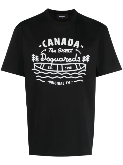 DSQUARED2 logo-print cotton T-shirt Black S74GD1185S22427