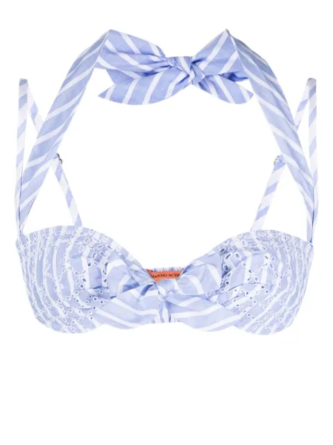 Ermanno Scervino broderie-anglaise bikini top Blue D424Y399RWGA4218