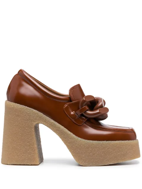 Stella McCartney Skyla 110mm square-toe pumps Brown 810278W1E80