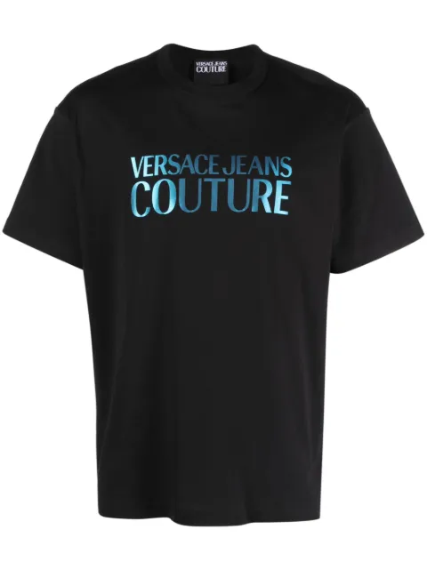 Versace Jeans Couture logo-print cotton T-shirt Black 75GAHG01CJ00G