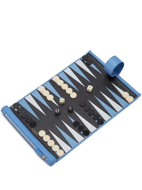 Smythson Panama leather backgammon roll Blue 1200956