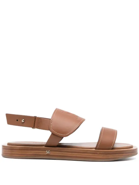 Max Mara embossed-logo leather sandals Brown 2345213131600336