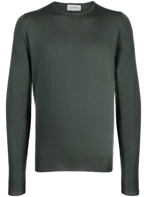 John Smedley Lundy crew-neck cotton sweatshirt Green LUNDYAW23