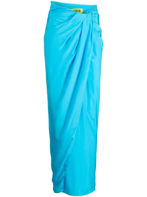 GAUGE81 Paita draped silk maxi skirt Blue 323229
