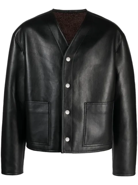 Nanushka faux-leather bomber jacket Black NU23FWOW02399