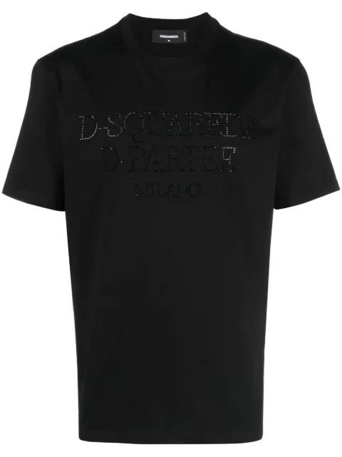 DSQUARED2 studded-logo cotton T-shirt Black S74GD1201S23009