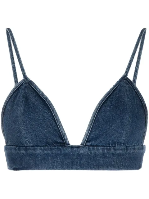 AGOLDE triangle-cup denim crop top Blue A91391523
