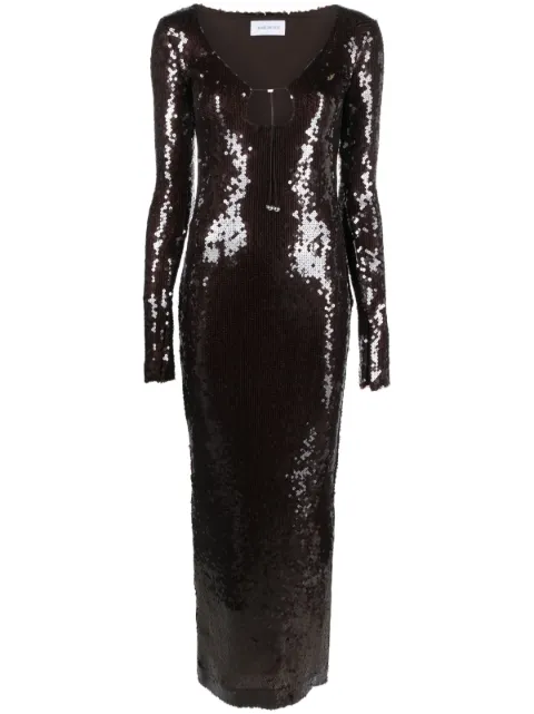 16Arlington Solaria sequin-embellished maxi dress Brown D220PW23