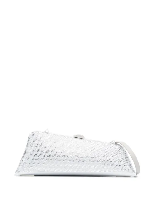 The Attico Long Night crystal-embellished clutch bag Grey 236WAH43TV07549