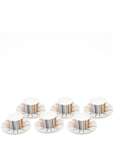 Missoni Home set of six striped tea set White 1J4OG99057