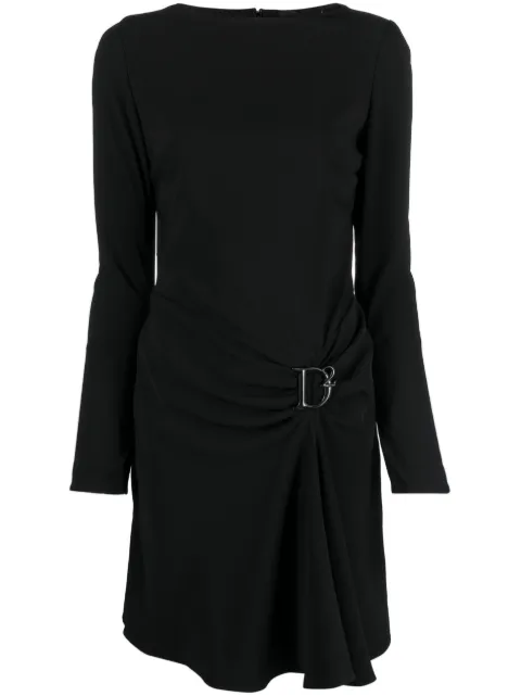 DSQUARED2 logo-plaque draped dress Black S75CV0726S60581