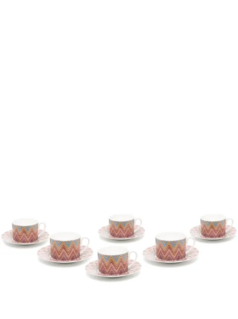 Missoni Home zigzag-print tea cups (set of six) Pink 1J4OG99060