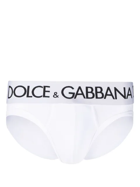 Dolce & Gabbana logo-waistband stretch briefs White M3D03JOUAIG